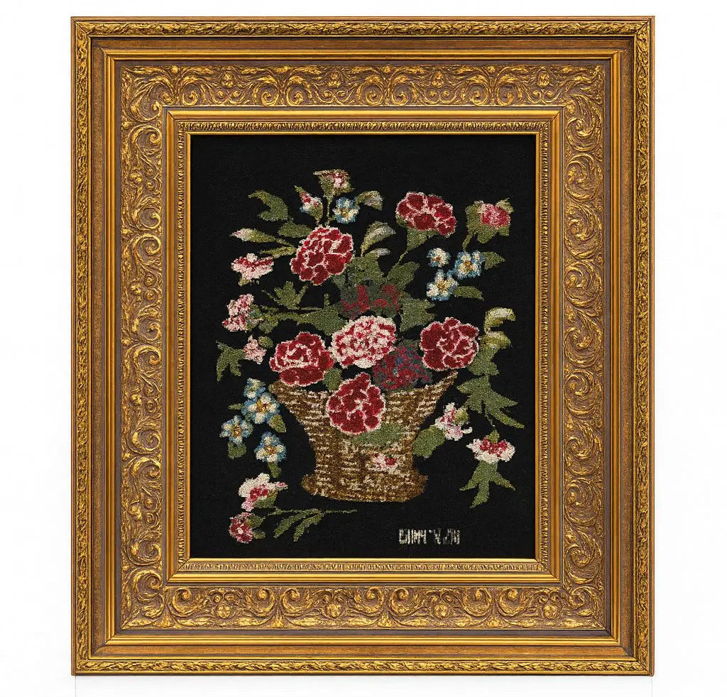 Middle Eastern Painting of a traditional woman with a curved sword Approx. 12" x 16"